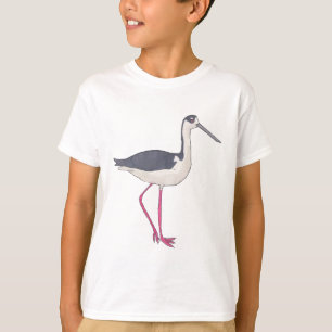 Wasserfarben-Kunst der Schwarzhalsteltze, Vogelart T-Shirt
