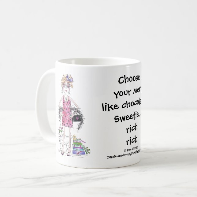 Wasserfarben Kunst Frauen Humorales Sprichwort Kaffeetasse (Vorderseite Links)