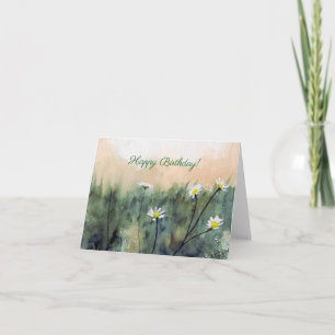 Wasserfarben-Kunst-Grußkarte mit Wildblumen Karte