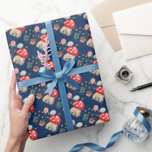 Wasserfarben Kunst, Niedliches Muschrooms Illustra Geschenkpapier
