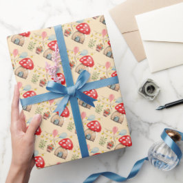Wasserfarben Kunst, Niedliches Muschrooms Illustra Geschenkpapier