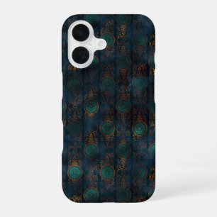 Wasserfarben-Kupfer-Patina-Damaskus-Muster iPhone 16 Hülle