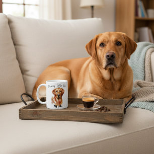 Wasserfarben-Labrador-Retriever-Porträt Personalis Kaffeetasse