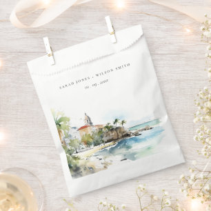 Wasserfarben-Landschaft-Hochzeit in San Juan Puert Geschenktütchen