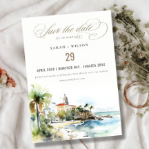 Wasserfarben-Landschaft-Hochzeit in San Juan Puert