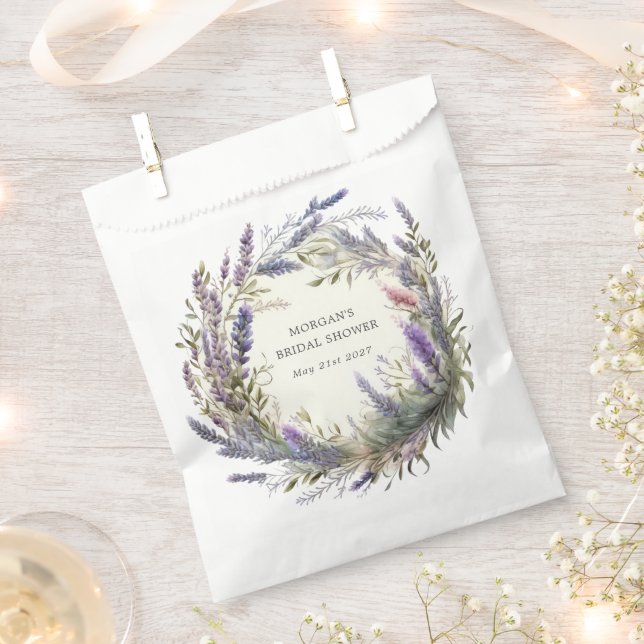 Wasserfarben-Lavendel-Regal-Brautparty Geschenktütchen (Ausgeschnitten)