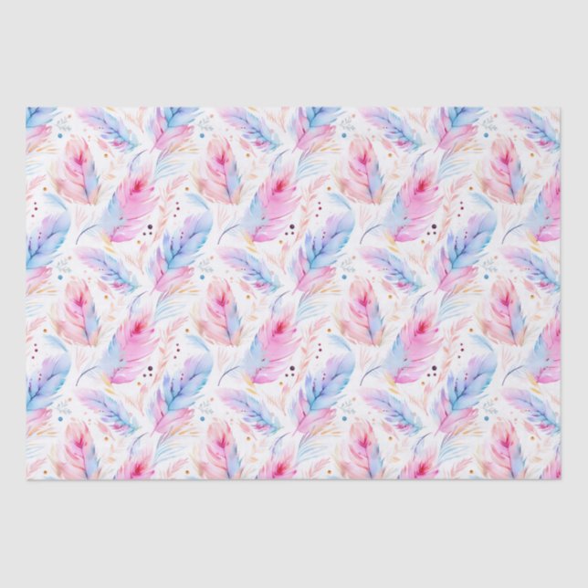 Wasserfarben Lavender Pink Bright Feathspring Seidenpapier (Vorderseite)