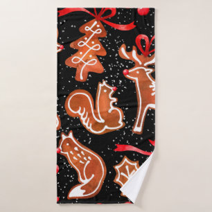 Wasserfarben-Lebkuchen-Muster Badehandtuch