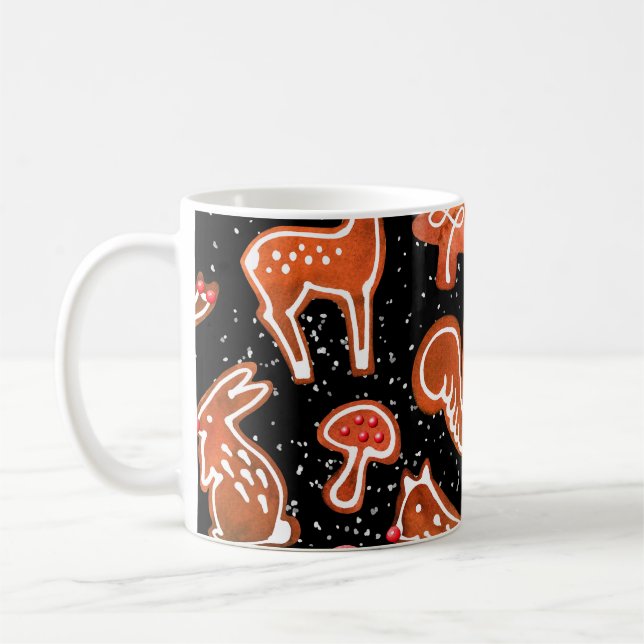 Wasserfarben-Lebkuchen-Muster Kaffeetasse (Links)