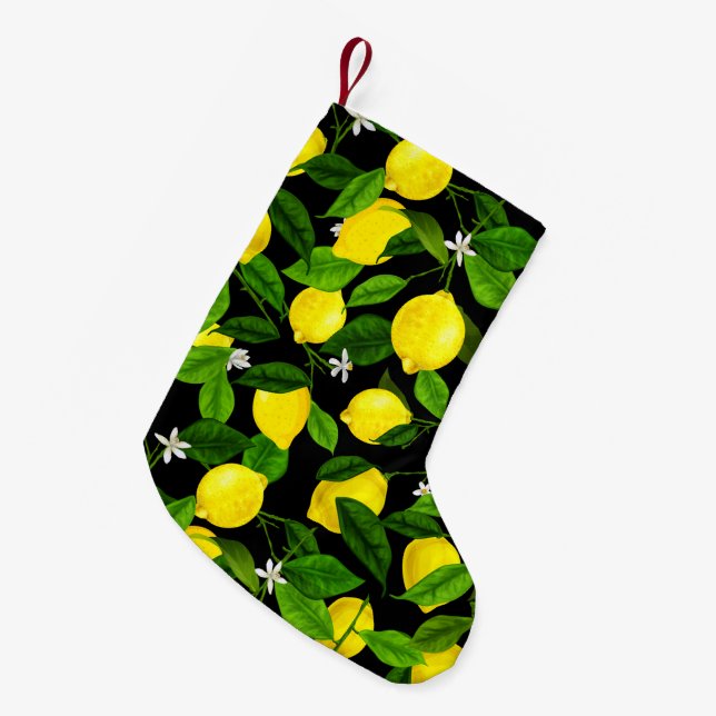 Wasserfarben-Lemon 2 Kleiner Weihnachtsstrumpf (Vorderansicht (hängend))