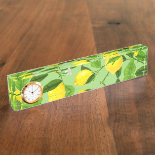 Wasserfarben-Lemon 3 Namensplakette