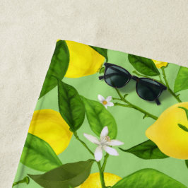 Wasserfarben-Lemon 3 Strandtuch