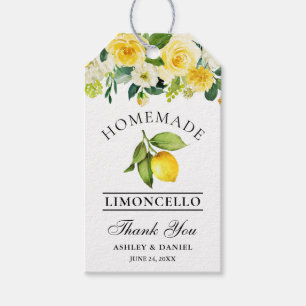 Wasserfarben Lemon Limoncello Hochzeit Geschenkanhänger