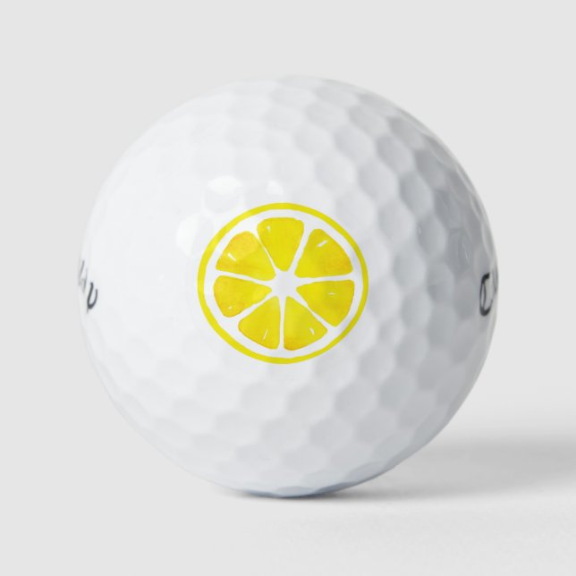 Wasserfarben Lemon Slice Golf Balls Golfball (Vorderseite)