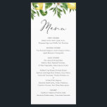 Wasserfarben Lemon und Grün Sommerhochzeit Menükarte<br><div class="desc">Individuell anpassbare Lemon Hochzeitskarte. Es ist mit Aquarellfarben,  Zitrone und Grün ausgestattet. Personalisieren Sie Ihre Mahlzeiten durch Hinzufügen von Datum und Auswahl. Diese Zitronenkarte ist ideal für Hochzeiten,  Babyduschen,  Brautpartys,  Geburtstage und vieles mehr.</div>