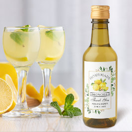 Wasserfarben Lemons Gold Limoncello Kleines Label Weinetikett