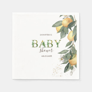 Wasserfarben Lemons Green Baby Dusche Serviette