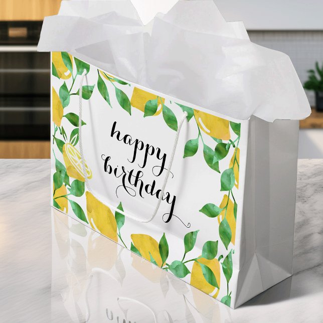 Wasserfarben Lemons Große Geschenktasche Geschenktüte (Von Creator hochgeladen)