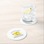 Wasserfarben Lemons Homemade Limoncello Runder Pappuntersetzer<br><div class="desc">Aquarellfarben Lemons Homemade Limoncello Papier Untersetzer</div>