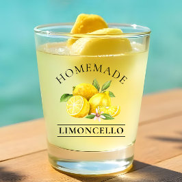 Wasserfarben Lemons Homemade Limoncello Schnapsglas