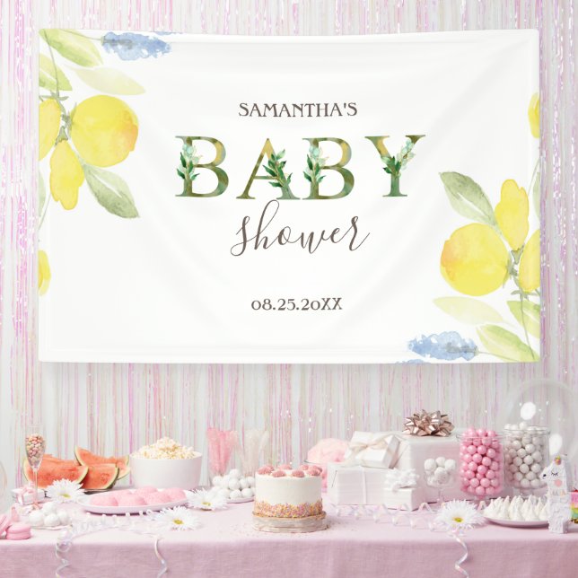 Wasserfarben Lemons Kinderdusche Banner (Party)