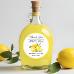 Wasserfarben Lemons Wedding Limoncello Runder Aufkleber<br><div class="desc">Elegant Watercolor Lemons Limoncello Hochzeit Danke Stickers</div>
