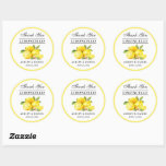 Wasserfarben Lemons Wedding Limoncello Runder Aufkleber<br><div class="desc">Elegant Watercolor Lemons Limoncello Hochzeit Danke Stickers</div>