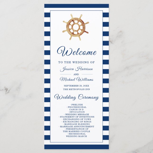 Wasserfarben-Lenkrad für Nautische Streifen Programm (Vorderseite)