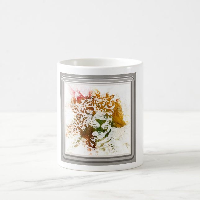 Wasserfarben - Leopard Kaffeetasse (Mittel)