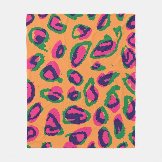 Wasserfarben-Leopard-Tierdruck-Illustration patte Fleecedecke (Vorderseite)