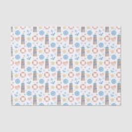 Wasserfarben-Leuchtturm Seidenpapier