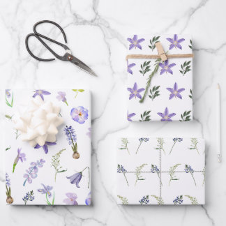 Wasserfarben Lila Rosa Blume Flora Blätter Boho