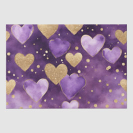 Wasserfarben, Lila und Goldfarben - Kunst Seidenpapier