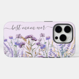 Wasserfarben-Lila Wildblume - Zitat iPhone 16 Pro Hülle
