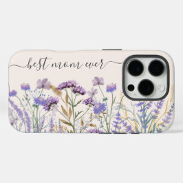 Wasserfarben-Lila Wildblume - Zitat iPhone 16 Pro Hülle