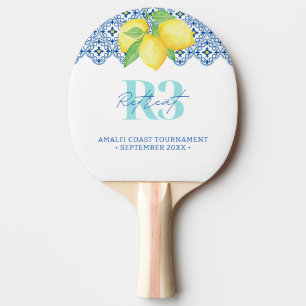Wasserfarben-Limonen-Mittelmeer-Fliese-Logo Tischtennis Schläger