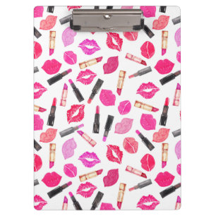 Wasserfarben-Lipstick-Muster Makeup Artist Klemmbrett