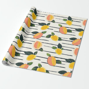 Wasserfarben-Mango-Muster mit grünen Blätter (2) Geschenkpapier