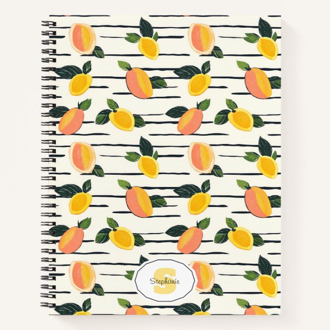 Wasserfarben-Mango-Muster mit grünen Blätter (2) Notizbuch (Vorderseite)
