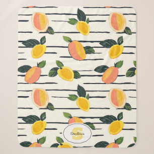 Wasserfarben-Mango-Muster mit grünen Blätter (2) Sherpadecke