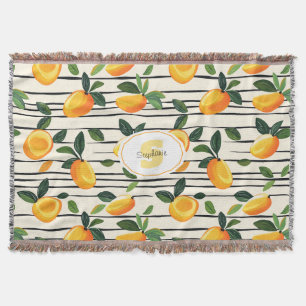 Wasserfarben-Mango-Muster mit grünen Blätter Decke