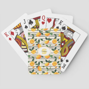 Wasserfarben-Mango-Muster mit grünen Blätter Spielkarten