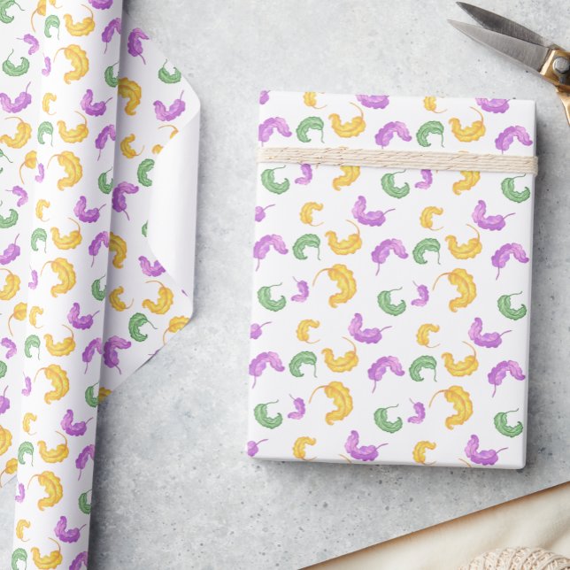 Wasserfarben-Mardi-Gras-Party Geschenkpapier (Von Creator hochgeladen)
