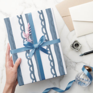 Wasserfarben-Marine gestreift Geschenkpapier