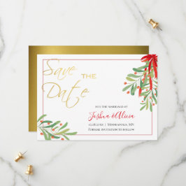 Wasserfarben-Mistletoe & Gold | Hochzeit Save The Date