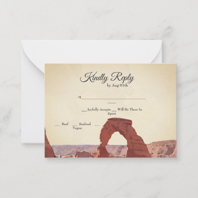 Wasserfarben-Moab-Arches Park Utah RSVP-Karte Mitteilungskarte (Vorderseite)