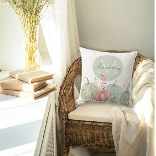 Wasserfarben-Monogram-Fallpumpen Kissen