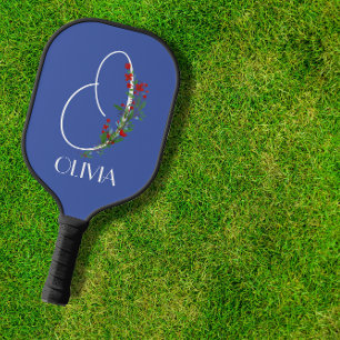 Wasserfarben-Monogramm O blaues Pickleball-Paddel Pickleball Schläger