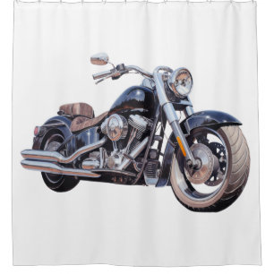 Wasserfarben-Motorrad Duschvorhang