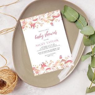 Wasserfarben-Mushroom-Babydusche Einladung